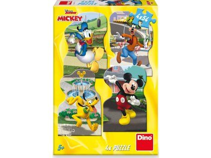 puzzle mickey a pratele ve meste 4x54 dilku 206846