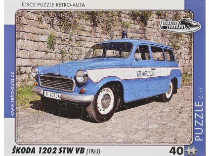 RETRO-AUTA Puzzle č.17 Škoda 1202 STW VB (1965) 40 dílků