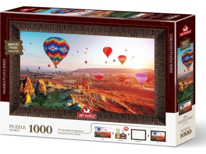 ART PUZZLE Puzzle s rámem a lepidlem 3v1 Balóny nad Kapadokií 1000 dílků