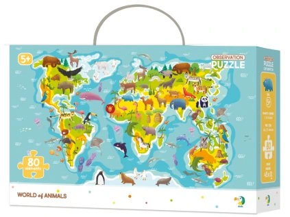 puzzle mapa sveta 80 dilku 114744