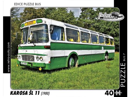 RETRO-AUTA Puzzle BUS č.07 Karosa ŠL 11 (1980) 40 dílků