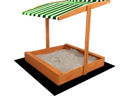 SAND TROPIC Dřevěné pískoviště se stříškou 120x120cm (impregnované) zeleno-bílé
