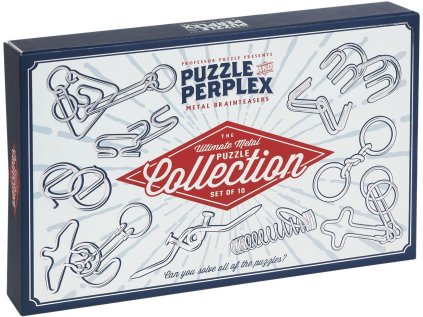 PROFESSOR PUZZLE Puzzle & Perplex: Sada kovových hlavolamů 10v1