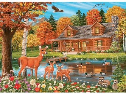 COBBLE HILL Rodinné puzzle Rybník u chalupy 350 dílků