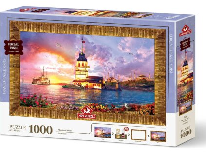 ART PUZZLE Puzzle s rámem a lepidlem 3v1 Dívčí věž 1000 dílků