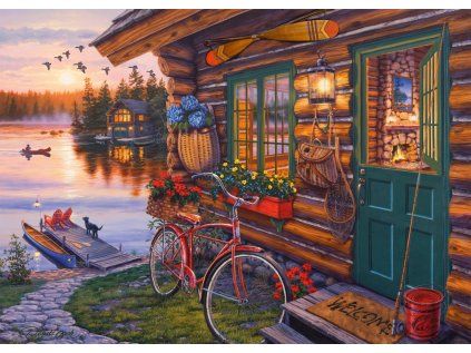 puzzle chata u jezera 1000 dilku 217478