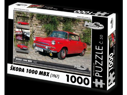 RETRO-AUTA Puzzle č. 50 Škoda 1000 MBX (1967) 1000 dílků