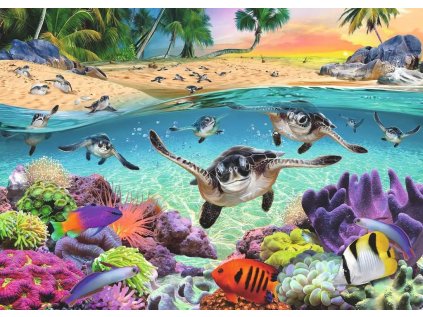 RAVENSBURGER Puzzle Želví mláďata XXL 500 dílků