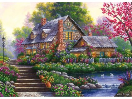 RAVENSBURGER Puzzle Romantická chata 1000 dílků