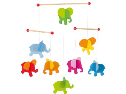 GOKI Dřevěný závěsný kolotoč Sloni