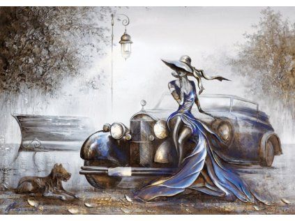 puzzle dama v modrem 1000 dilku 251607