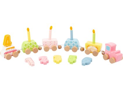 SMALL FOOT Dřevěný narozeninový vláček s čísly