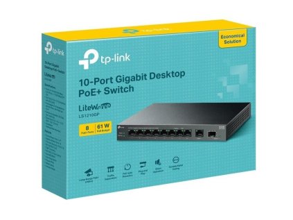 TP-Link LS1210GP, Switch 10-Port/1Gbps/Desk/PoE+
