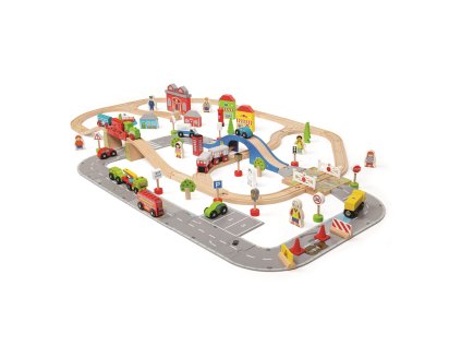 Bigjigs Rail Vláčikodráha a autodráha