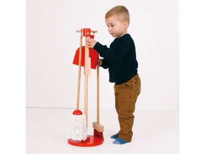 Bigjigs Toys upratovací hracia sada červená