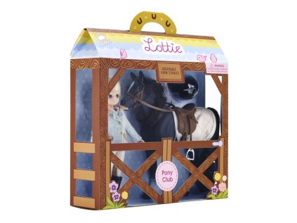 Lottie Bábika žokejka s koňom