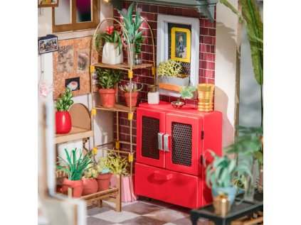 RoboTime 3D drevená skladačka Miniatúra domčeku Kvetinárstvo