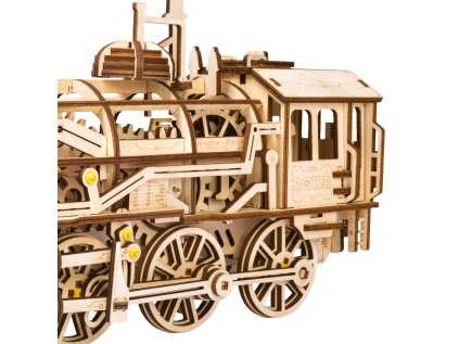 RoboTime 3D drevená mechanická skladačka Parná lokomotíva