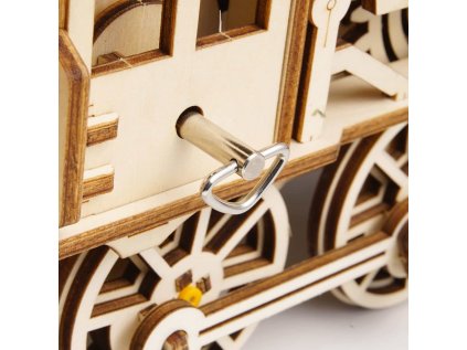 RoboTime 3D drevená mechanická skladačka Parná lokomotíva