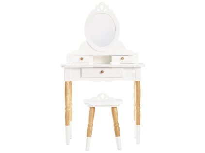TV607 vanity pamper table and stool front on white