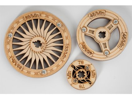 RoboTime 3D drevená mechanická skladačka Gramofón (elektrický pohon)