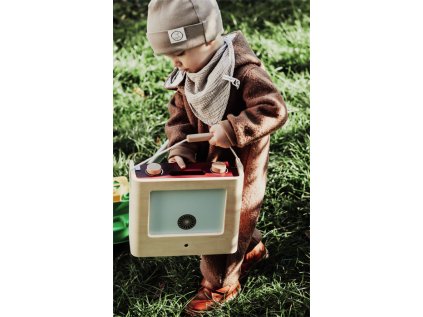 small foot Drevený kempingový varič