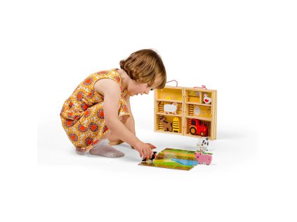 Bigjigs Toys Krabička na hranie farma zvierat