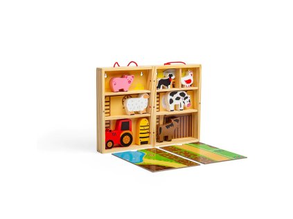Bigjigs Toys Krabička na hranie farma zvierat