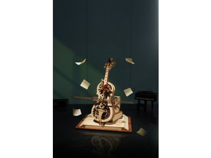 RoboTime 3D drevená skladačka hracej skrinky Kúzelné violončelo (mechanický pohon)