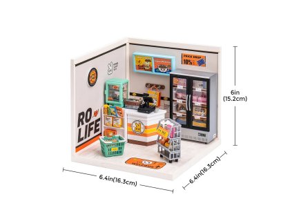 RoboTime 3D drevená skladačka Miniatúra domčeka Večerka