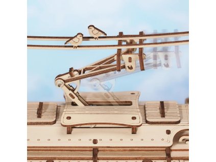 RoboTime 3D drevená mechanická skladačka Električka