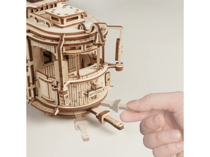 RoboTime 3D drevená mechanická skladačka Električka