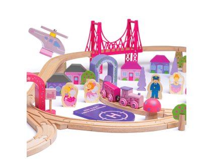 Bigjigs Rail Dřevěná velká vláčkodráha princezny - poškozený obal