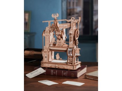 RoboTime 3D drevená mechanická skladačka Tlačiarenský lis