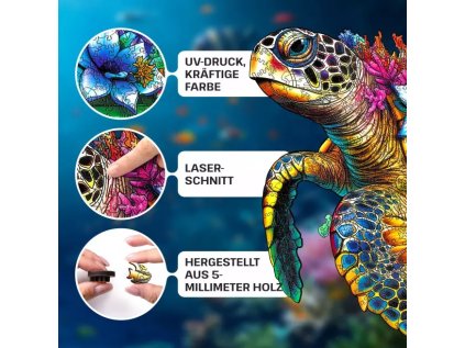EscapeWelt Drevené puzzle Korytnačka 300 dielikov