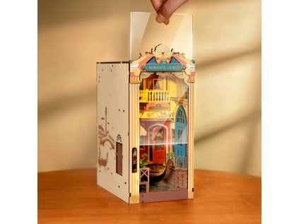 RoboTime 3D skladačka Zarážka na knihy Miniatúra domčeka Romantické Benátky