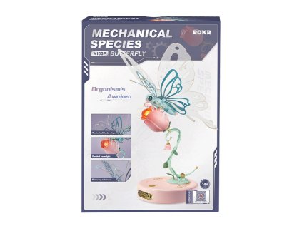 RoboTime 3D mechanická skladačka Ružový motýľ