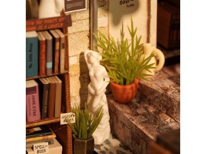 RoboTime 3D drevená skladačka Miniatúra domčeka Kníhkupectvo na rohu