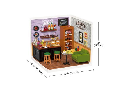 RoboTime 3D drevená skladačka Miniatúra domčeka Krčmička Cheers