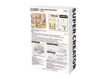 RoboTime 3D drevená skladačka Miniatúra domčeka Dievčenská kúpeľňa