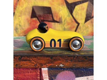Vilac Drevené auto Old Sport Compet žlté