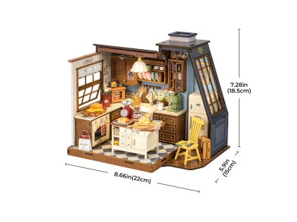 RoboTime 3D drevená skladačka Miniatúra domčeka Kuchyňa plná vôní