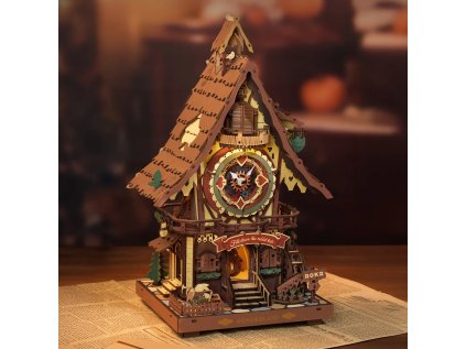 RoboTime 3D drevená mechanická skladačka 
Kukučkové hodiny farebné