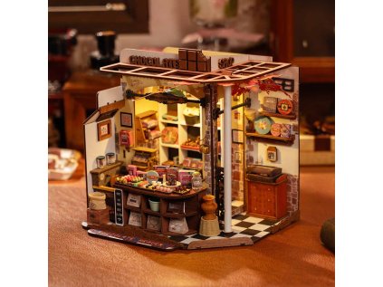 RoboTime 3D drevená skladačka Miniatúra domčeka Henryho čokoládovňa