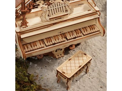RoboTime 3D drevená skladačka hracej skrinky Kúzelné piano (mechanický pohon) - poškodený obal