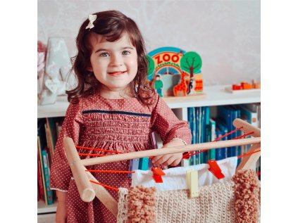 Bigjigs Toys Drevený sušiak na bielizeň