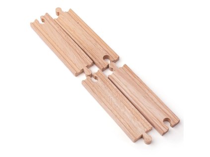 Bigjigs Rail Dlhé rovné koľajnice 21 cm 4 ks