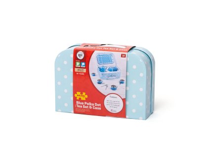 Bigjigs Toys Modrá bodkovaná čajová sada