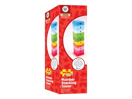 Bigjigs Baby Drevená motorická veža s číslami