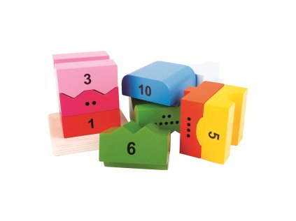 Bigjigs Baby Drevená motorická veža s číslami